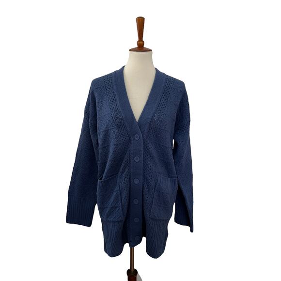 Joie Brea Cardigan Womens Sweater Button Down Blue Long Sleeve Blue S Small - Picture 1 of 8